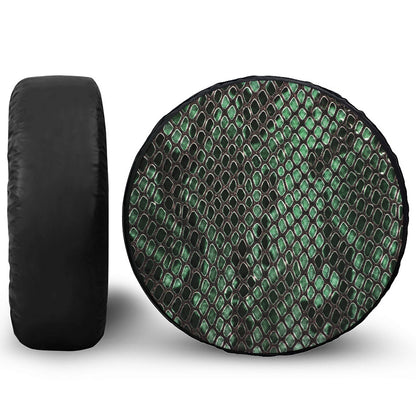 Green Snakeskin Print Tire Cover