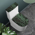 Green Snakeskin Print Toilet Lid And Tank Cover Set