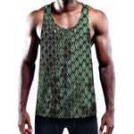 Green Snakeskin Print Training Tank Top