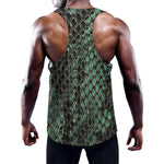 Green Snakeskin Print Training Tank Top
