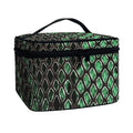 Green Snakeskin Print Travel Makeup Bag