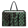 Green Snakeskin Print Utility Tote Bag