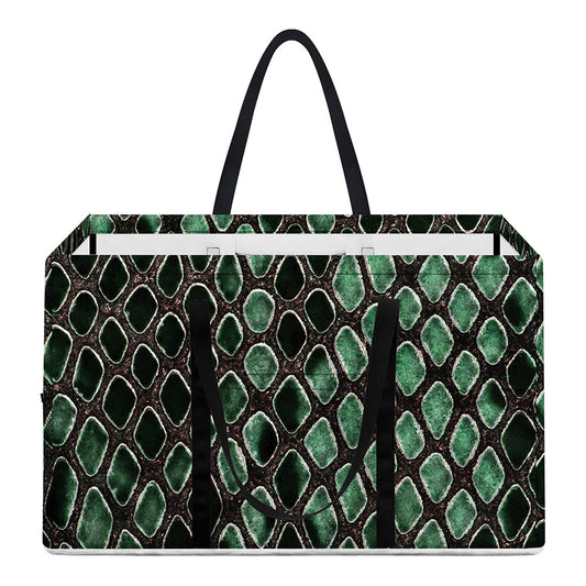 Green Snakeskin Print Utility Tote Bag