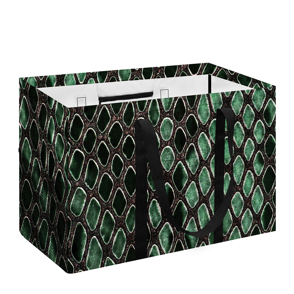 Green Snakeskin Print Utility Tote Bag