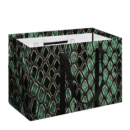 Green Snakeskin Print Utility Tote Bag