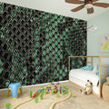 Green Snakeskin Print Wall Sticker