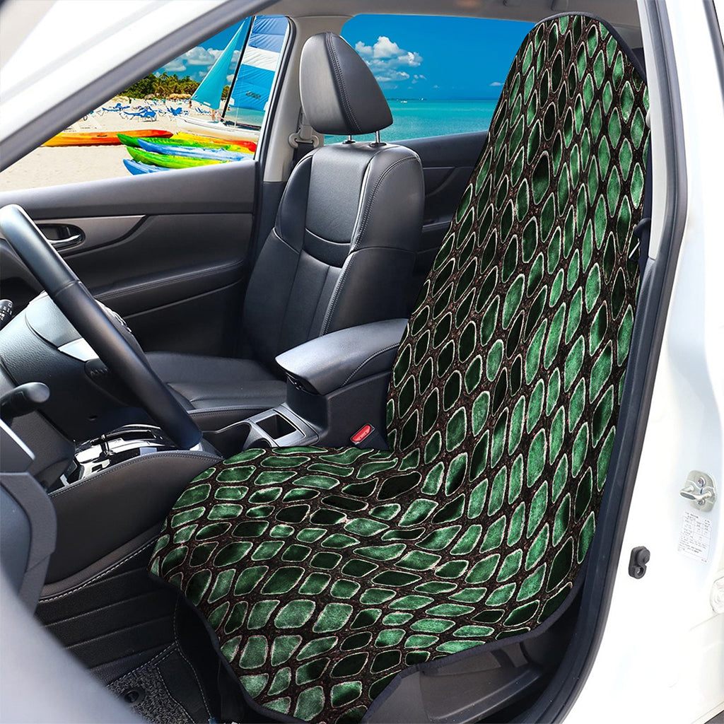 Green Snakeskin Print Waterproof Car Seat Cover
