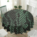 Green Snakeskin Print Waterproof Round Tablecloth