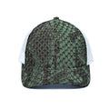 Green Snakeskin Print White Mesh Trucker Hat