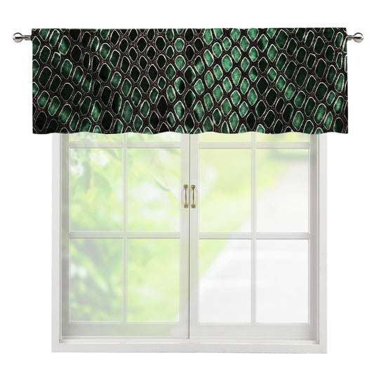 Green Snakeskin Print Window Valance