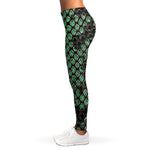 Green Snakeskin Print Women's Leggings