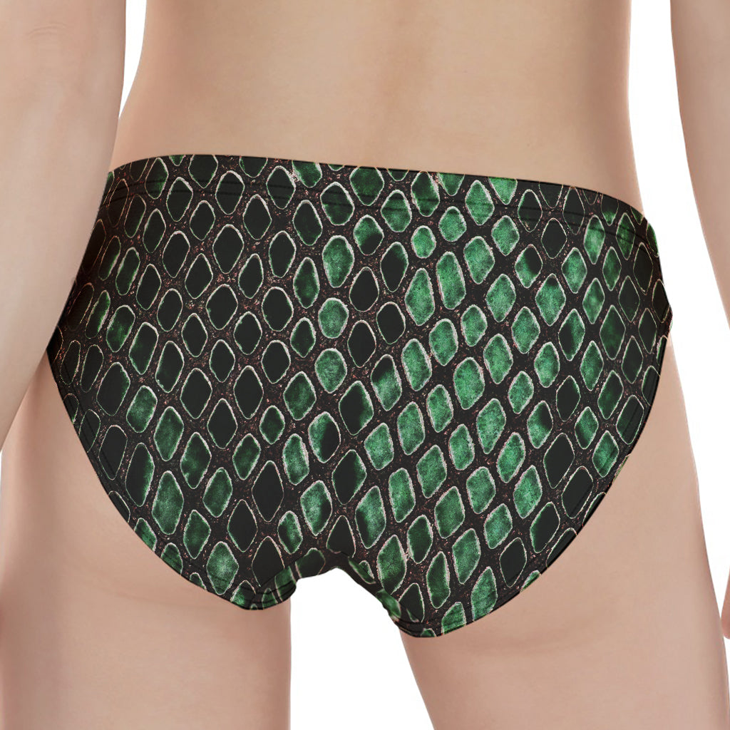 Green Snakeskin Print Women's Panties