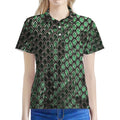 Green Snakeskin Print Women's Polo Shirt