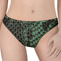 Green Snakeskin Print Women's Thong