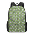 Green Soccer Ball Pattern Print 17 Inch Backpack