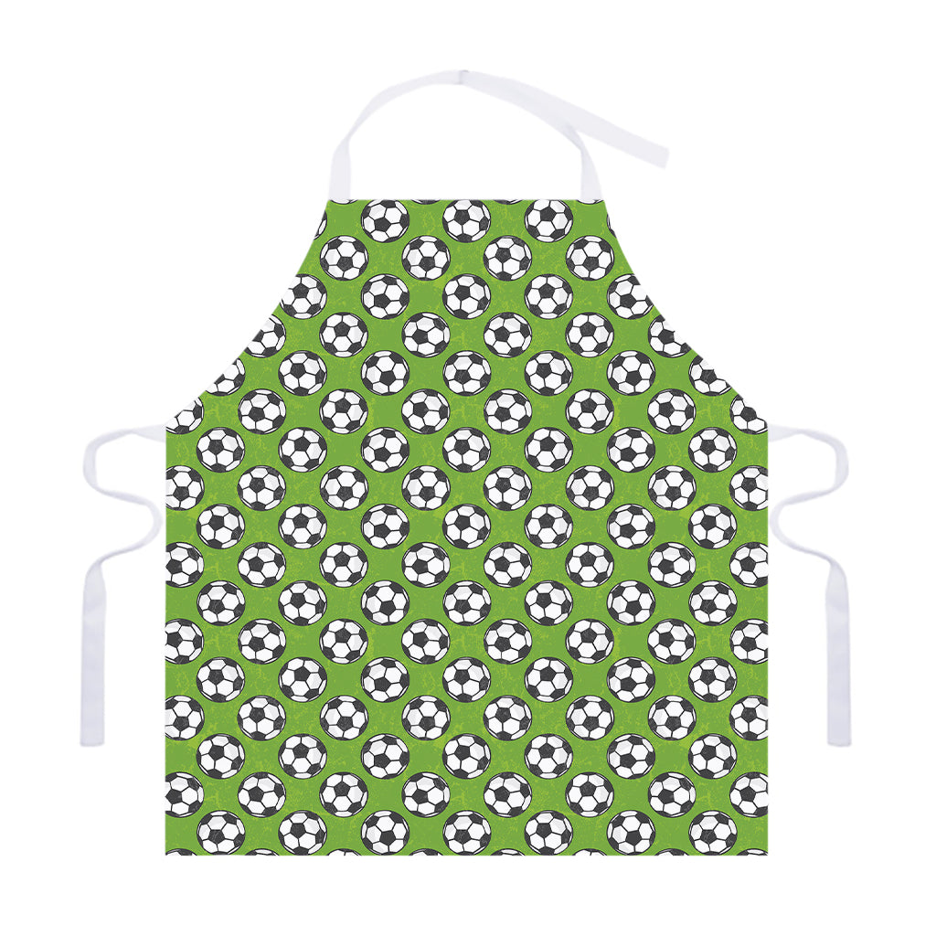 Green Soccer Ball Pattern Print Adjustable Apron