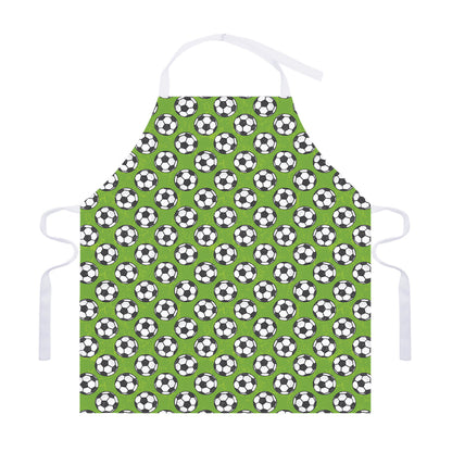 Green Soccer Ball Pattern Print Adjustable Apron