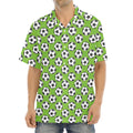 Green Soccer Ball Pattern Print Aloha Shirt