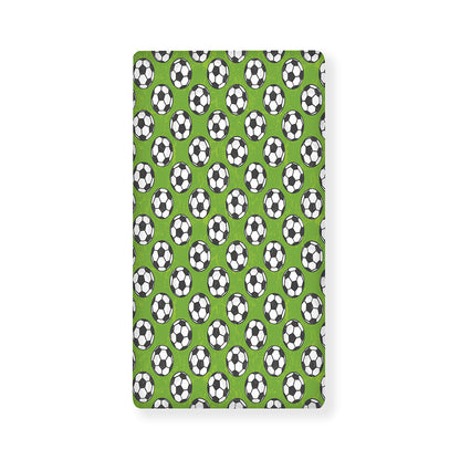 Green Soccer Ball Pattern Print Baby Crib Sheet