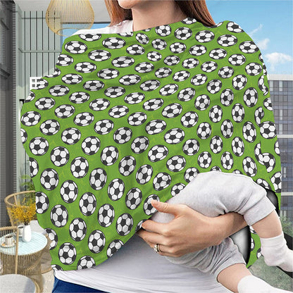Green Soccer Ball Pattern Print Baby Seat Cover