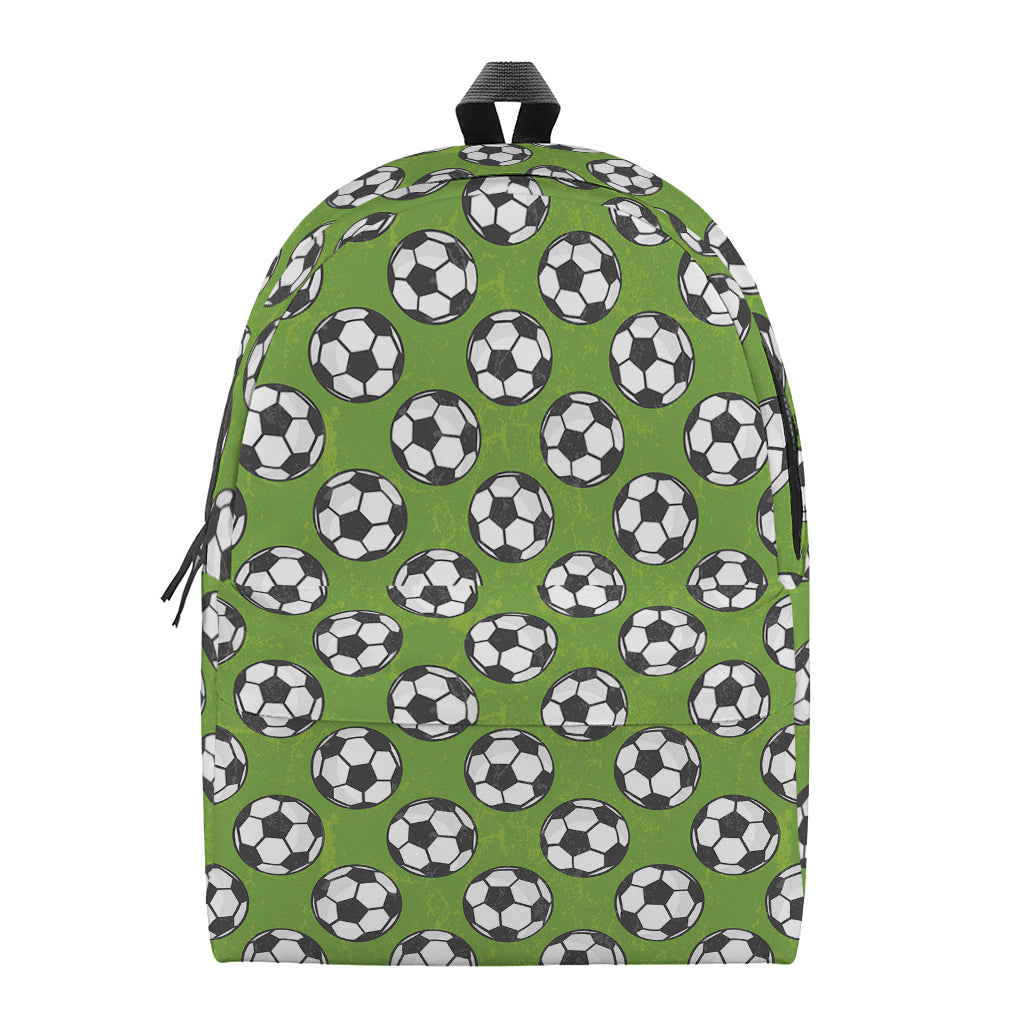 Green Soccer Ball Pattern Print Backpack