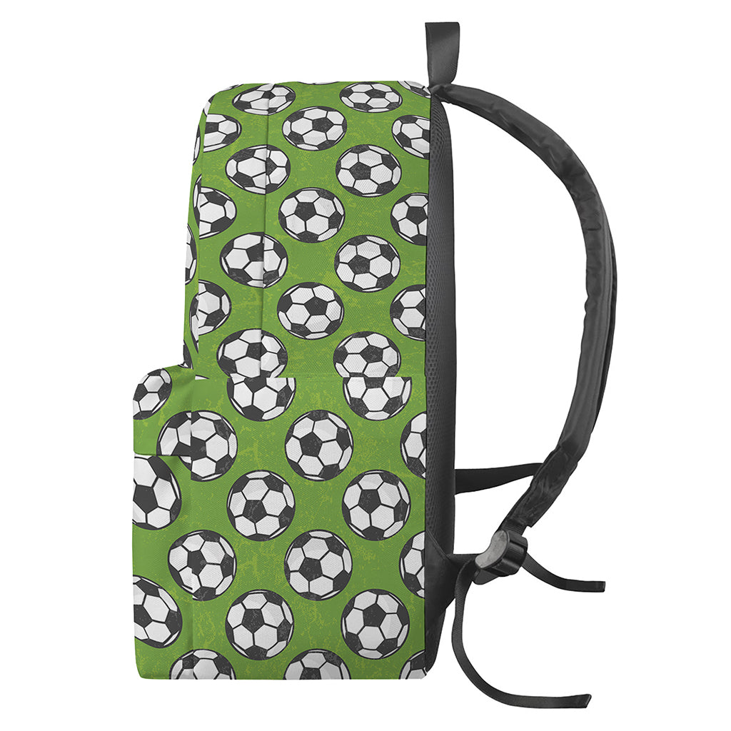 Green Soccer Ball Pattern Print Backpack