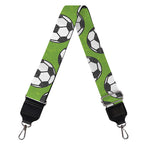Green Soccer Ball Pattern Print Bag Strap