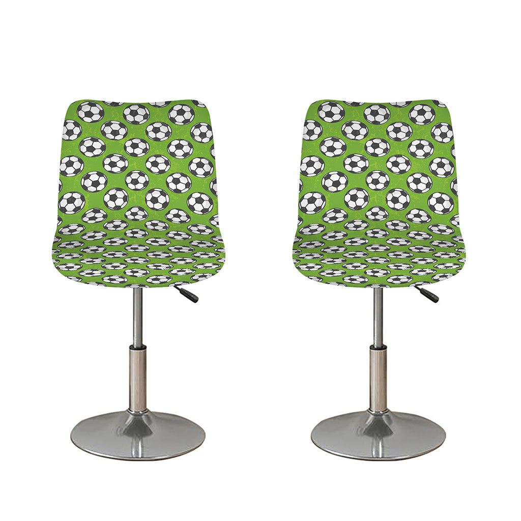 Green Soccer Ball Pattern Print Bar Stool Covers
