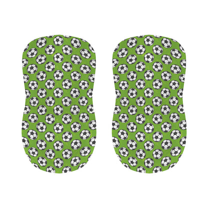 Green Soccer Ball Pattern Print Bar Stool Covers