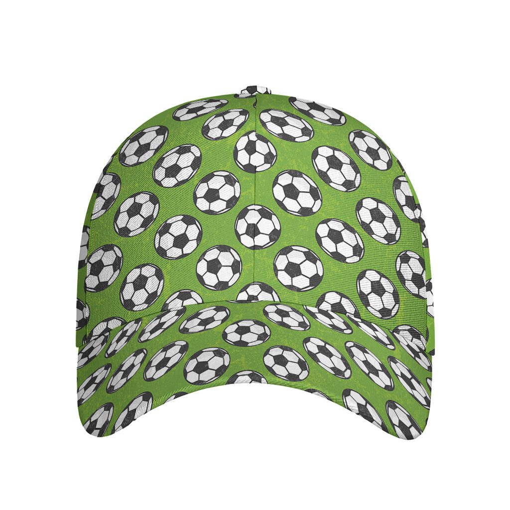 Green Soccer Ball Pattern Print Baseball Cap
