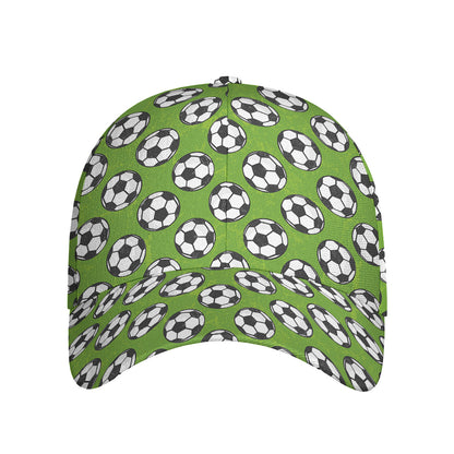 Green Soccer Ball Pattern Print Baseball Cap