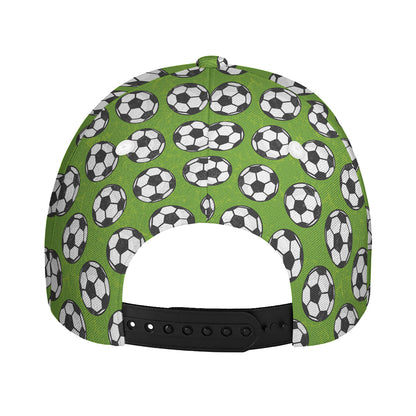 Green Soccer Ball Pattern Print Baseball Cap