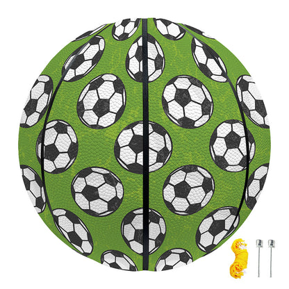 Green Soccer Ball Pattern Print Basketball