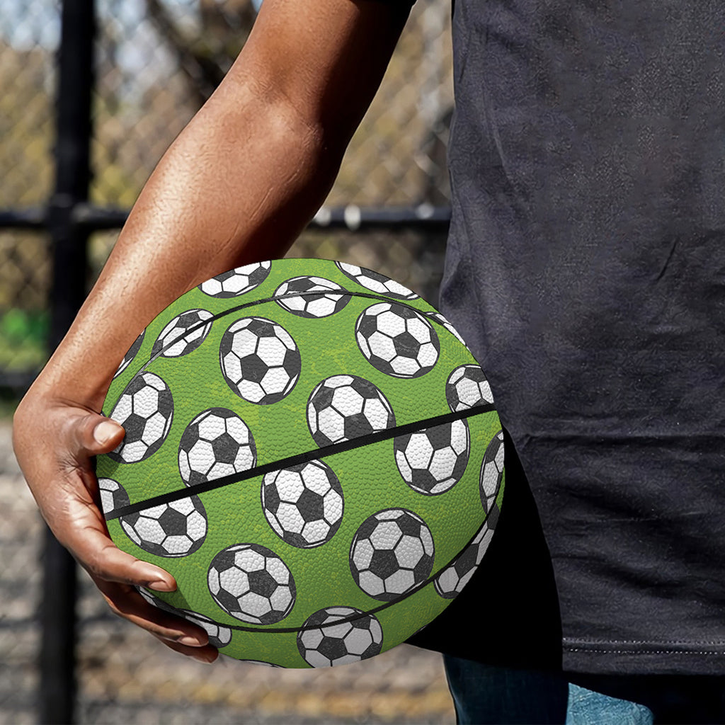 Green Soccer Ball Pattern Print Basketball