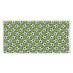 Green Soccer Ball Pattern Print Beach Towel
