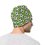 Green Soccer Ball Pattern Print Beanie