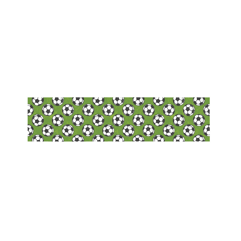 Green Soccer Ball Pattern Print Bed Runner