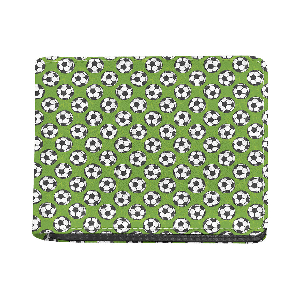 Green Soccer Ball Pattern Print Bifold Wallet