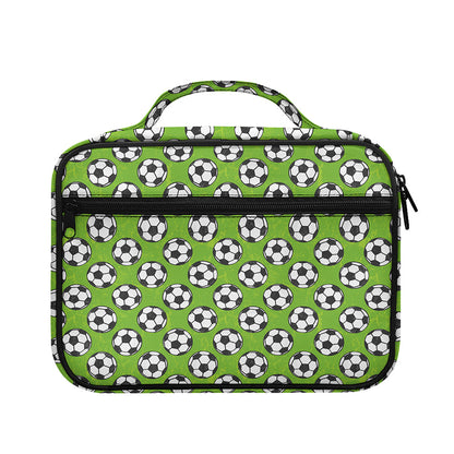 Green Soccer Ball Pattern Print Briefcase Bible Bag