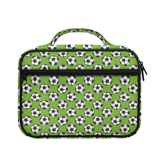 Green Soccer Ball Pattern Print Briefcase Bible Bag