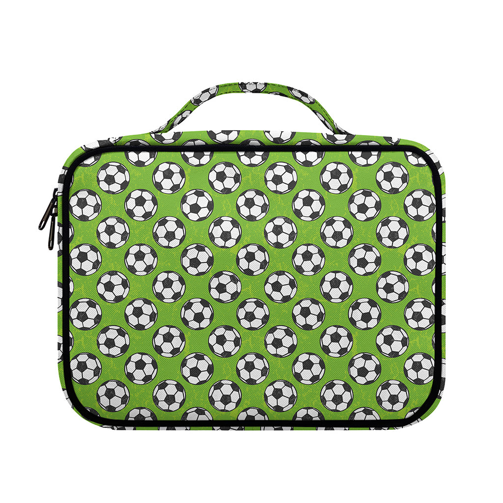 Green Soccer Ball Pattern Print Briefcase Bible Bag