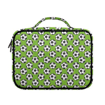Green Soccer Ball Pattern Print Briefcase Bible Bag