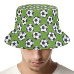Green Soccer Ball Pattern Print Bucket Hat