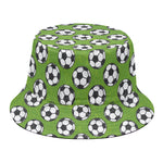 Green Soccer Ball Pattern Print Bucket Hat
