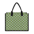 Green Soccer Ball Pattern Print Canvas Tote Bag