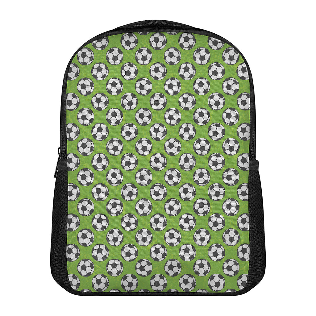Green Soccer Ball Pattern Print Casual Backpack