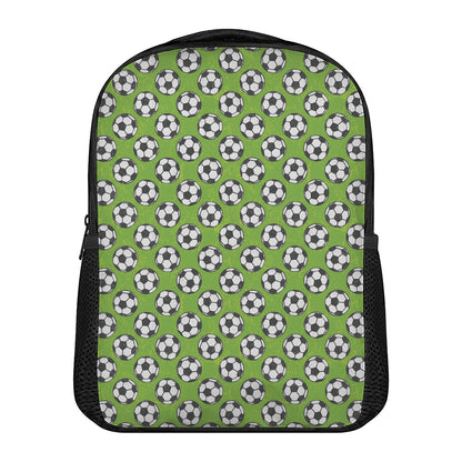 Green Soccer Ball Pattern Print Casual Backpack