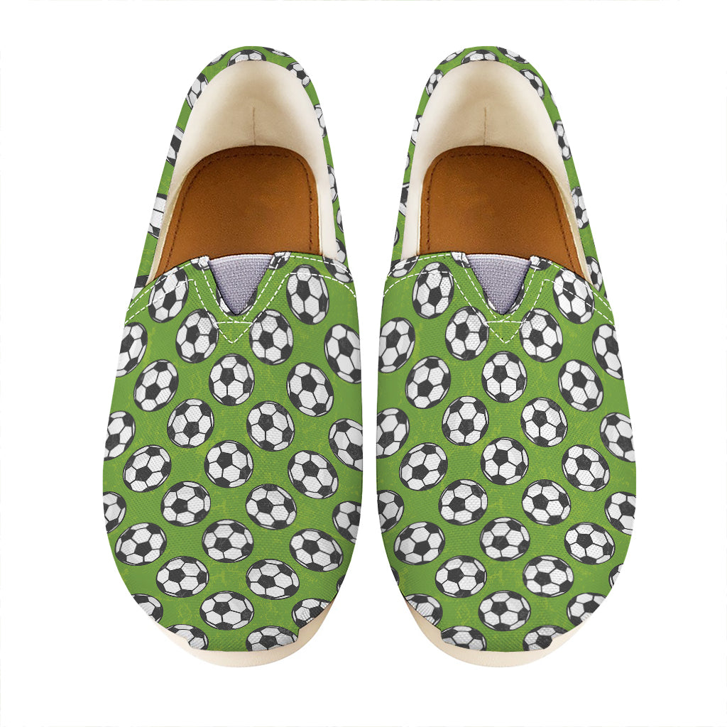Green Soccer Ball Pattern Print Casual Shoes