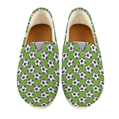 Green Soccer Ball Pattern Print Casual Shoes
