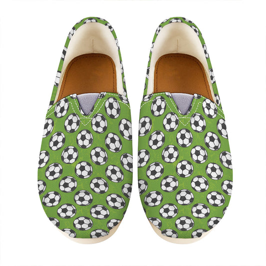 Green Soccer Ball Pattern Print Casual Shoes